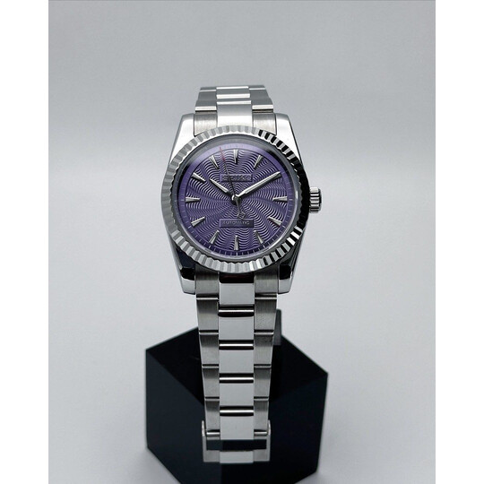Custom Seiko Mod • Purple Guilloche Motif Oyster Perpetual • 36mm